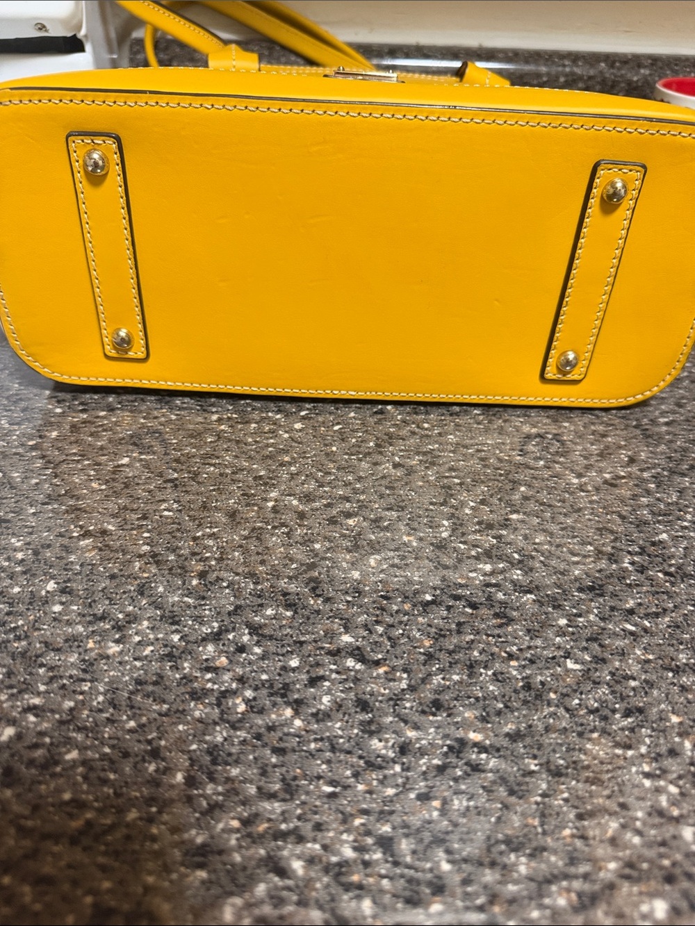 Dooney & Bourke Bright Yellow Leather Tote - Picture 12 of 12